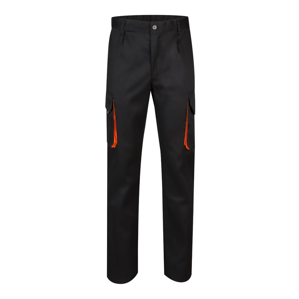 VL HYPNOS. Zweifarbige Twill-Hose mit mehreren Taschen (200 g/m²), aus Baumwolle (35 %) und Polyeste