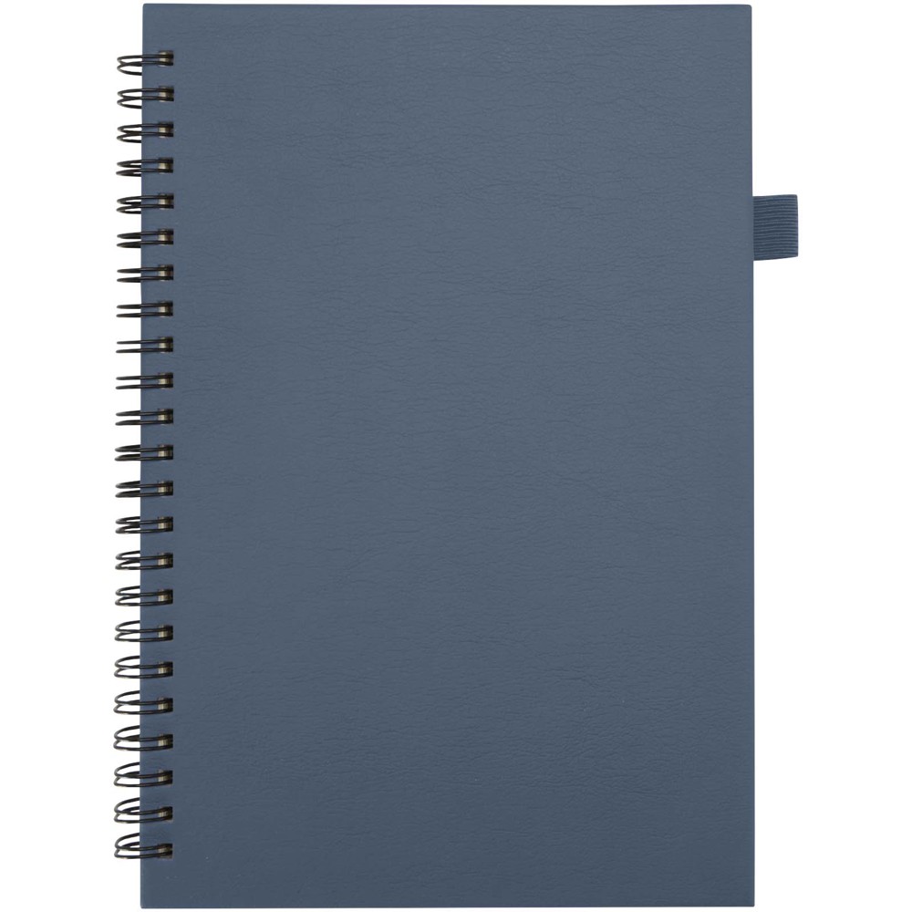Cahier à spirales Liss A5 à couverture rigide en plastique recyclé Bleu océan
