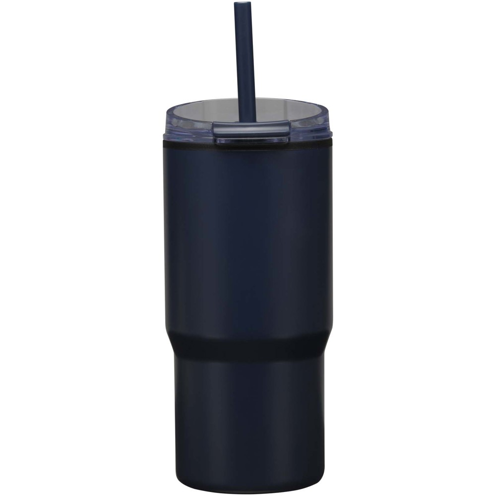 Gobelet isotherme à double paroi Westin 540 ml en RCS recyclé, avec paille Marine