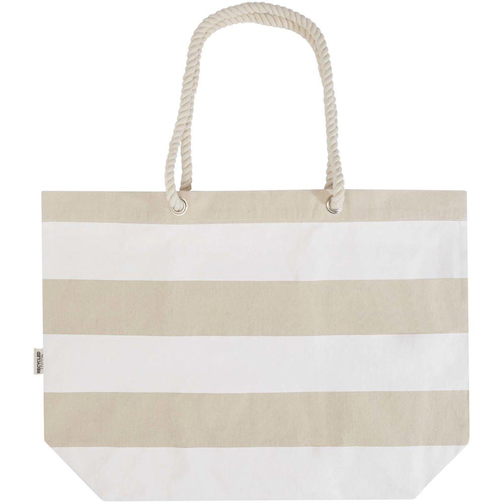 Florida 270 g/m² Strandtragetasche aus recyceltem GRS-Material natur, weiss