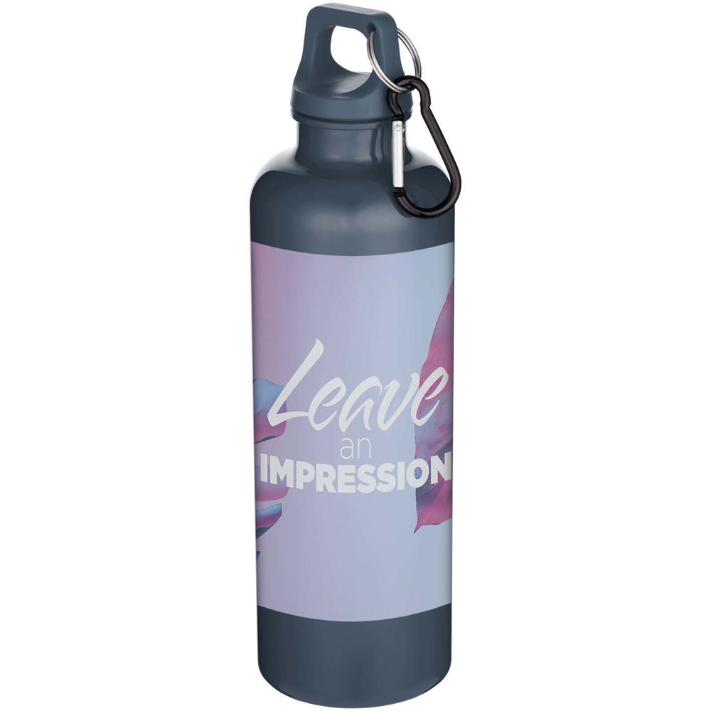 Bouteille d’eau Oregon de 750 ml en plastique recyclé uni certifié RCS avec mousqueton Bleu hale