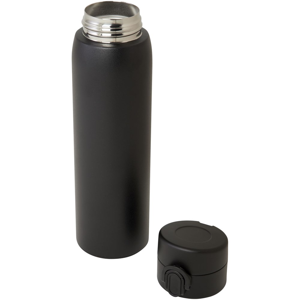 Fiole isotherme Sika de 450 ml en acier inoxydable recyclé certifié RCS Noir