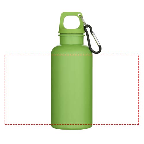 Bouteille d’eau Oregon de 400 ml en plastique recyclé uni certifié RCS avec mousqueton vert pomme