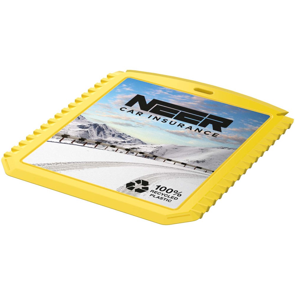 Grattoir à glace Thrym rectangulaire et en plastique recyclé Jaune