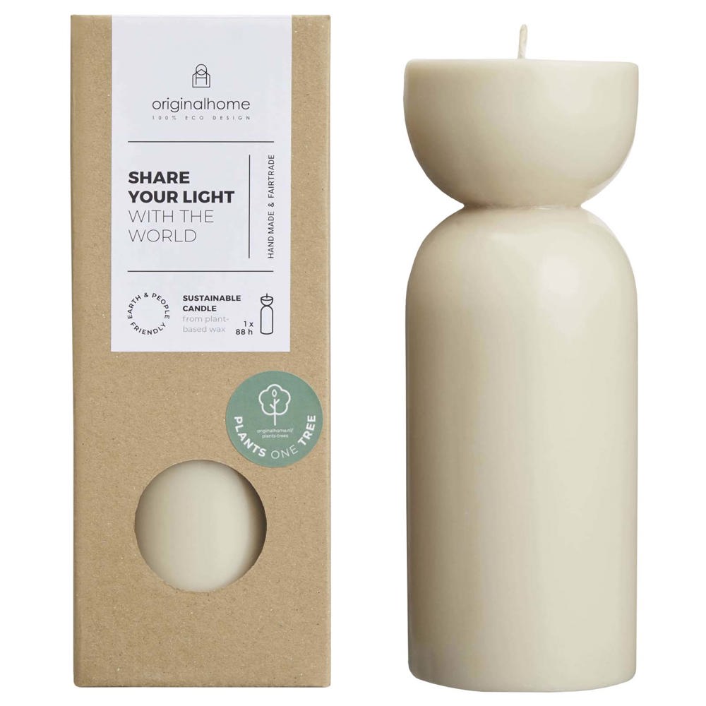 Bougie bio Originalhome de taille moyenne Beige