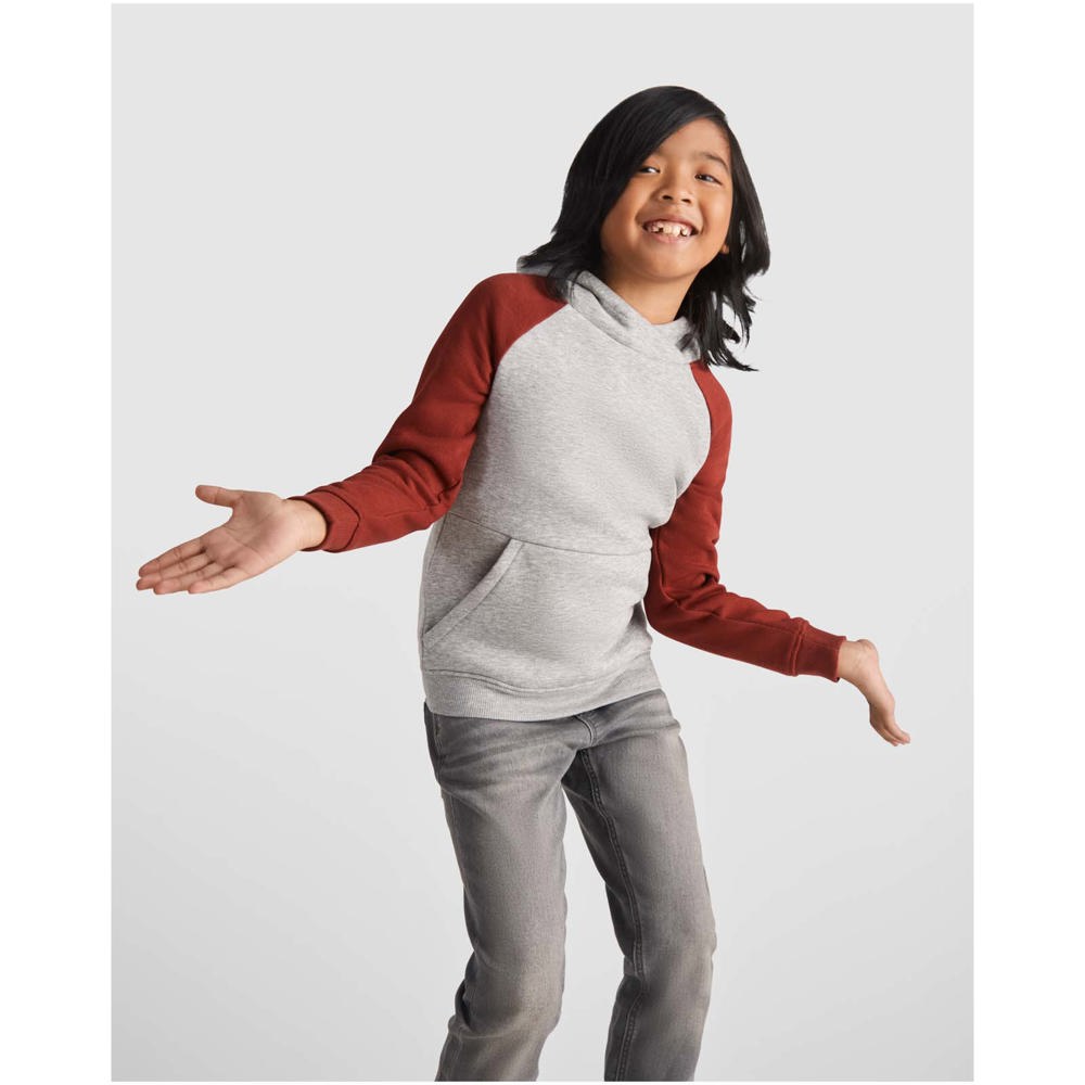 Badet zweifarbiger Kapuzenpullover für Kinder heather grau, rot