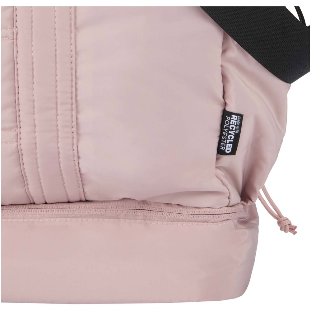 Sac de voyage Puffer recyclé certifié GRS avec fond isolé de 30 L Rose poudré