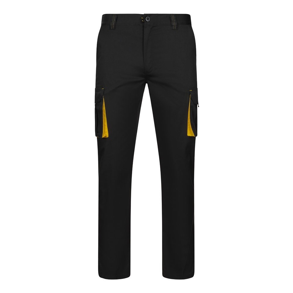 VL FIDES. Zweifarbige Stretch-Hose mit mehreren Taschen (240 g/m²), aus Baumwolle (46 %), EME (38 %)