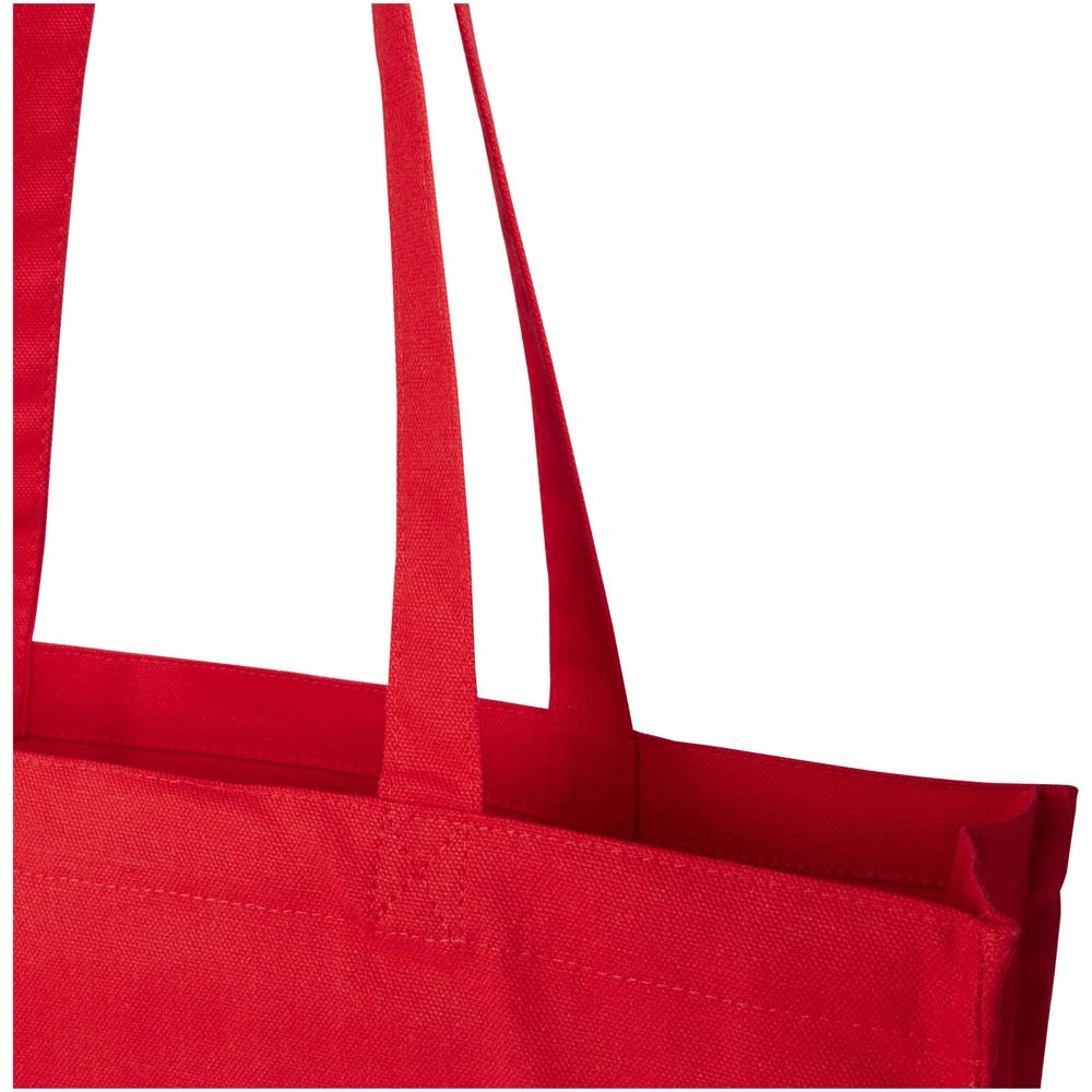 Sac shopping à soufflets Odisha bio OCS 180 g/m2 de 14 L rouge