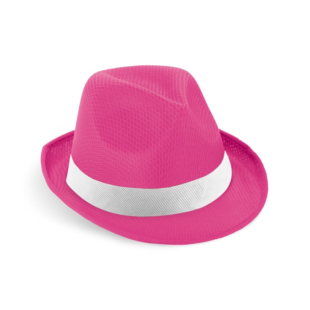 MANOLO POLI Hut aus PP mit weissen Band aus Polyester Rosa