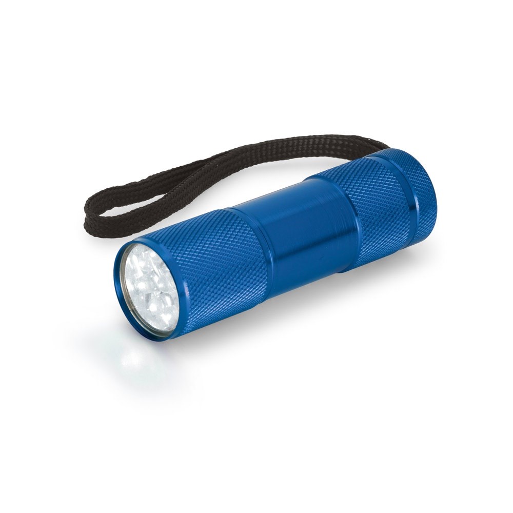 FLASHY Taschenlampe aus Aluminium mit 9-LEDs königsblau
