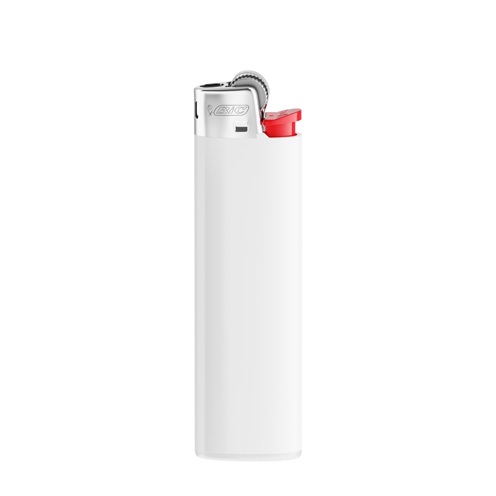 BIC® J23 Feuerzeug Corpus Weiss Opak/Boden Weiss/Drücker Rot/Chromkappe