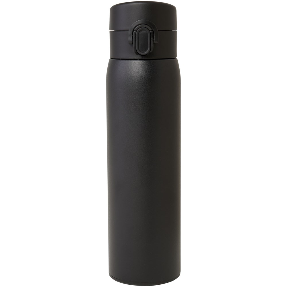 Fiole isotherme Sika de 450 ml en acier inoxydable recyclé certifié RCS Noir