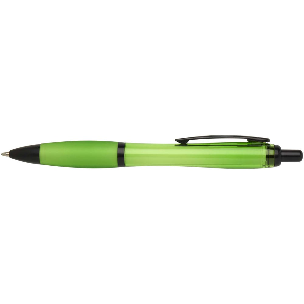 Stylo bille Nash en plastique recyclé avec garnitures noires (encre noire) Citron vert