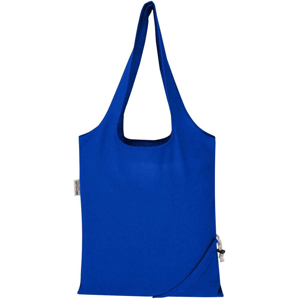 Madras Blend 140 g/m², GRS-zertifizierte, faltbare Baumwoll Tragetasche, 7 l royalblau