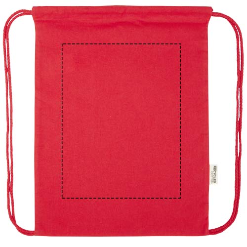 Sac de 5 L avec cordon Oregon Blend en coton recyclé 140 g/m² certifié GRS Rouge