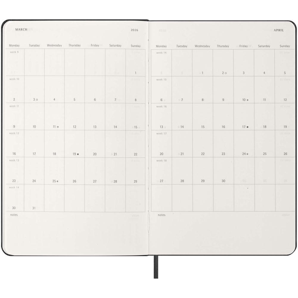 Moleskine Hardcover 12 Monate Tageskalender schwarz