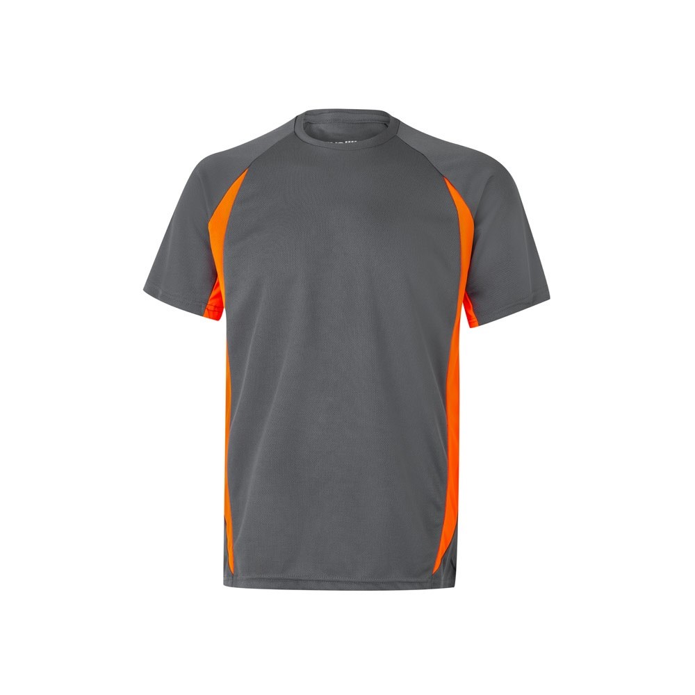 VL SLAYER Zweifarbiges technisches T-Shirt mit Bird-Eye-Design (160 g/m²), aus Polyester (100%) Grau, Orange