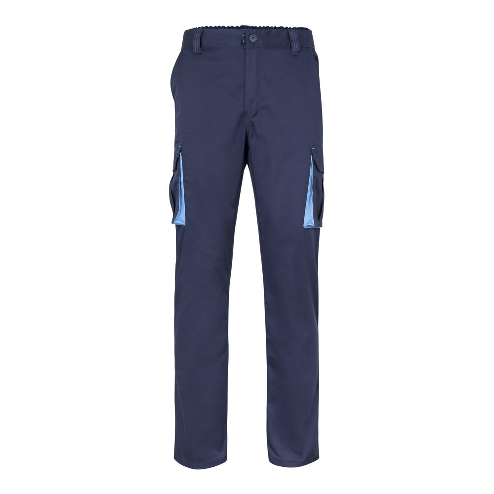 VL HYPNOS. Zweifarbige Twill-Hose mit mehreren Taschen (200 g/m²), aus Baumwolle (35 %) und Polyeste