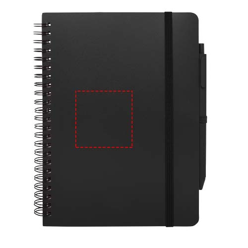 Carnet à couverture rigide d’origine océanique Thalaasa A5 avec stylo bille (encre noire) Noir