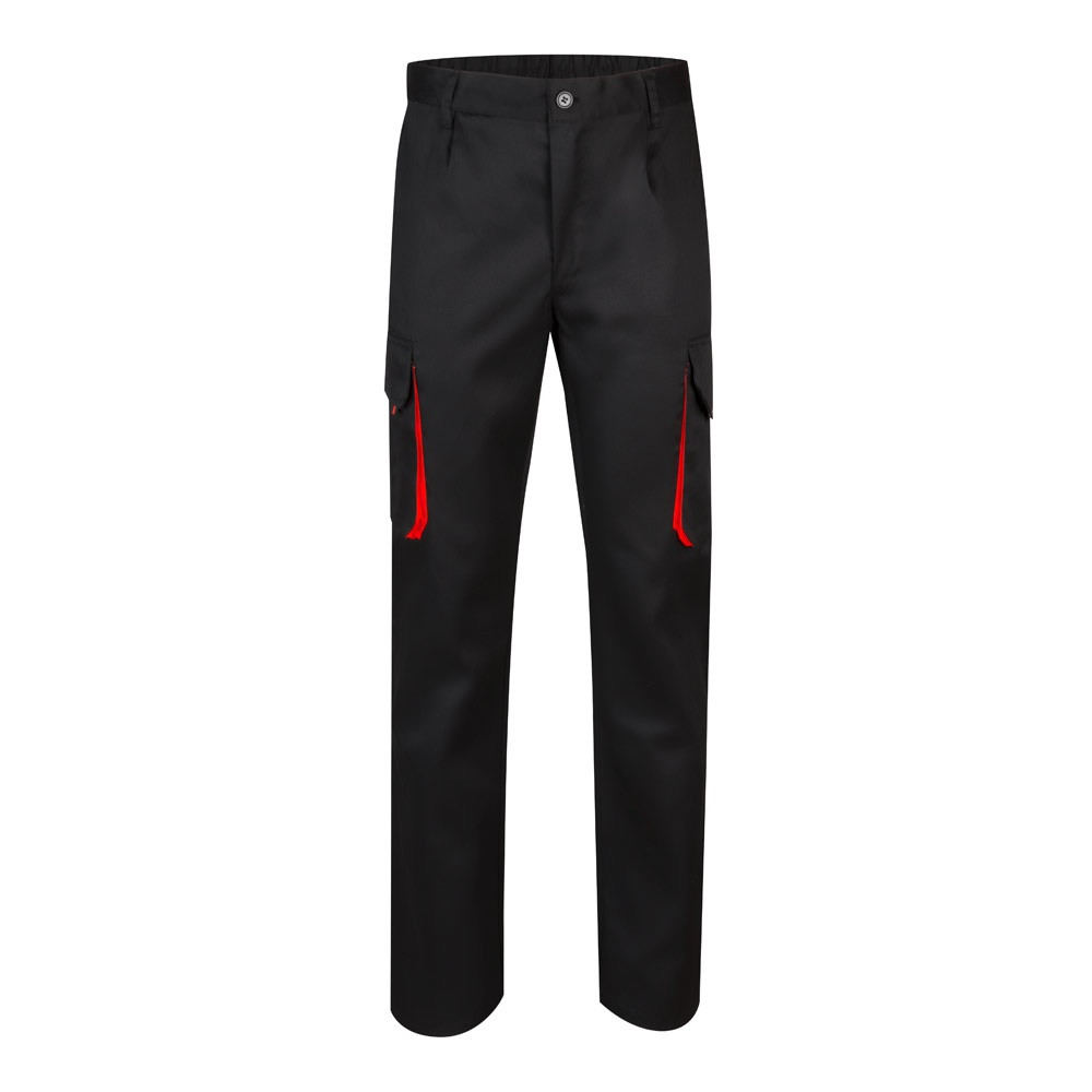 VL HYPNOS. Zweifarbige Twill-Hose mit mehreren Taschen (200 g/m²), aus Baumwolle (35 %) und Polyeste