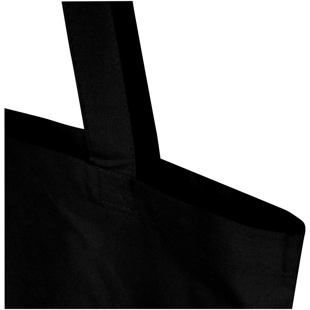 Madras Blend 140 g/m² Tragetasche aus GRS-recycelter Baumwolle 7L schwarz