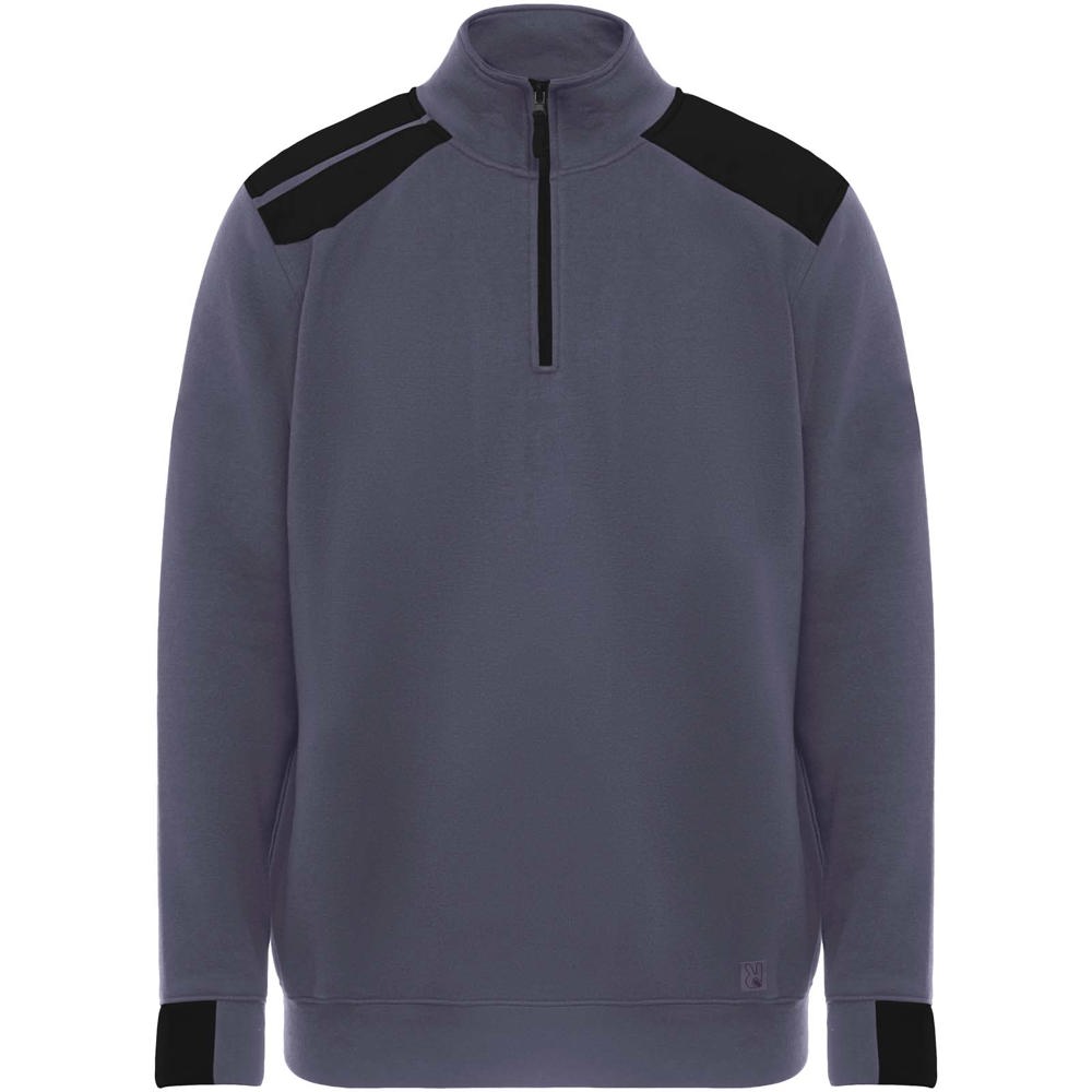 Maverick Pullover für Herren mit halbem Reissverschluss, 280 g/m2 blei, schwarz