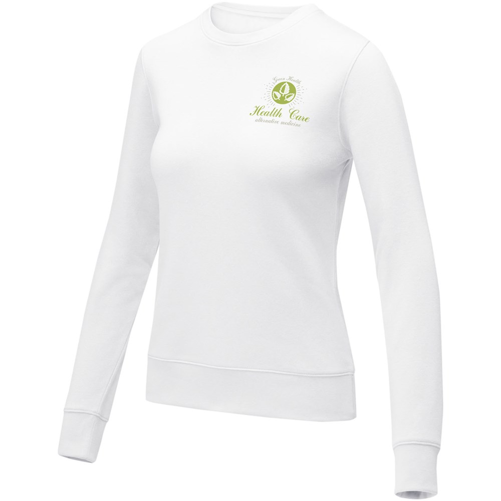 Zenon Damenpullover mit Rundhalsausschnitt weiss