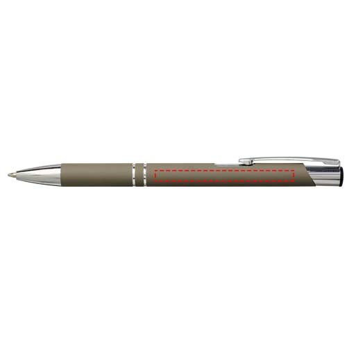 Stylo bille rétractable doux au toucher Moneta (encre noire) Gris foncé