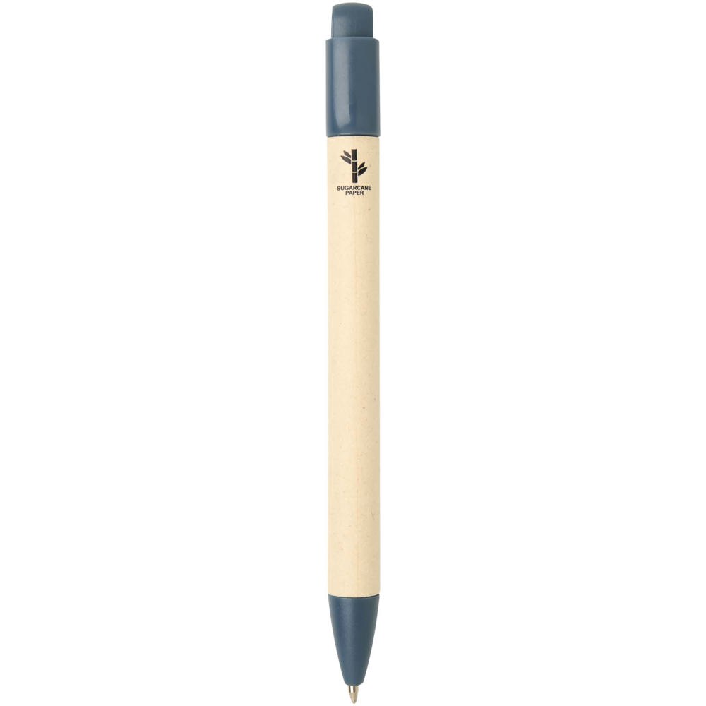 Stylo bille Liliana en papier de canne à sucre (encre bleue) Bleu océan