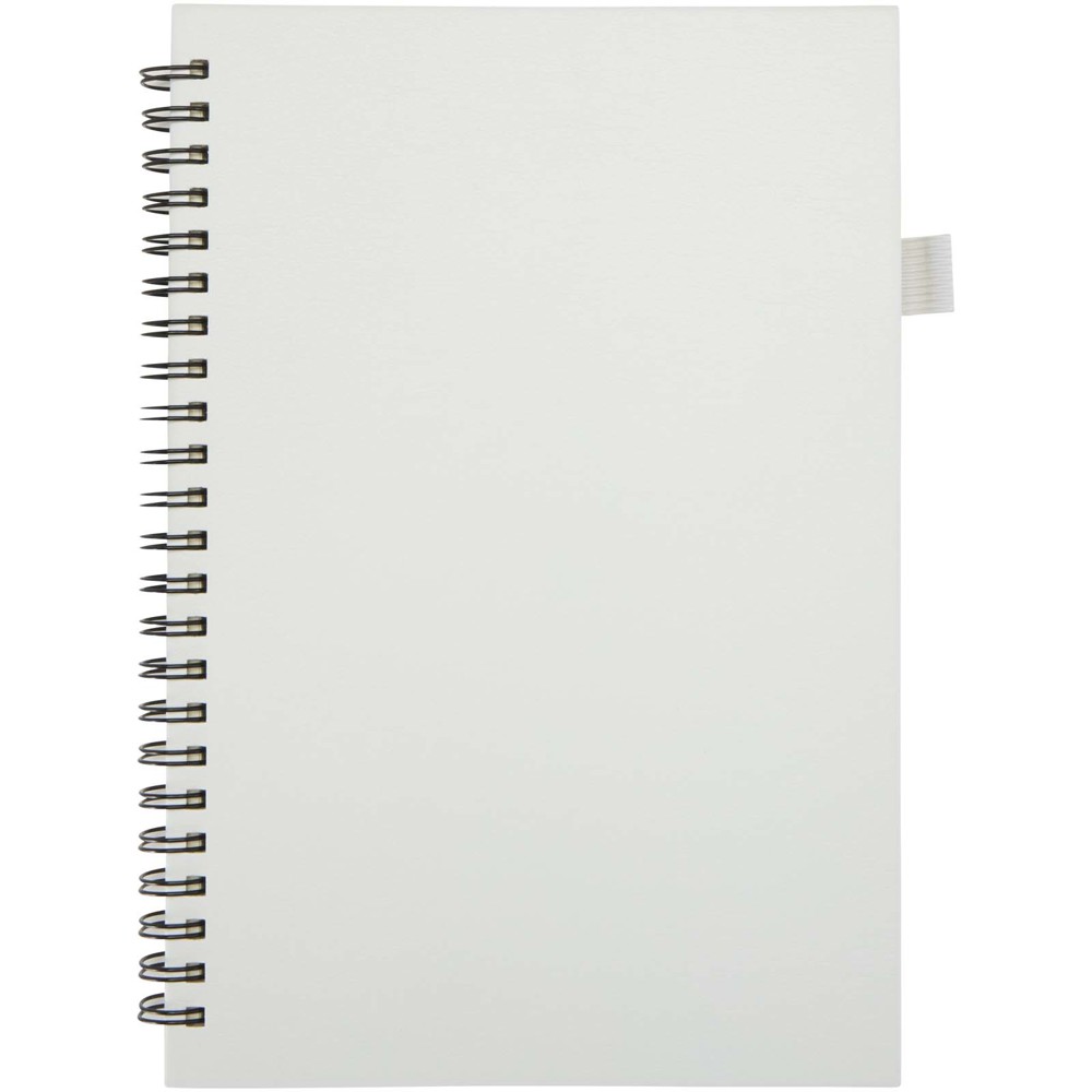 Cahier à spirales Liss A5 à couverture rigide en plastique recyclé blanc