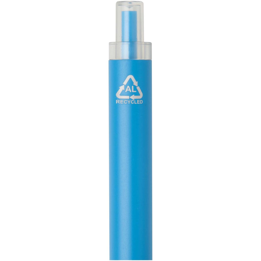 Stylo à bille Spectrum en aluminium recyclé (encre bleue) bleu clair