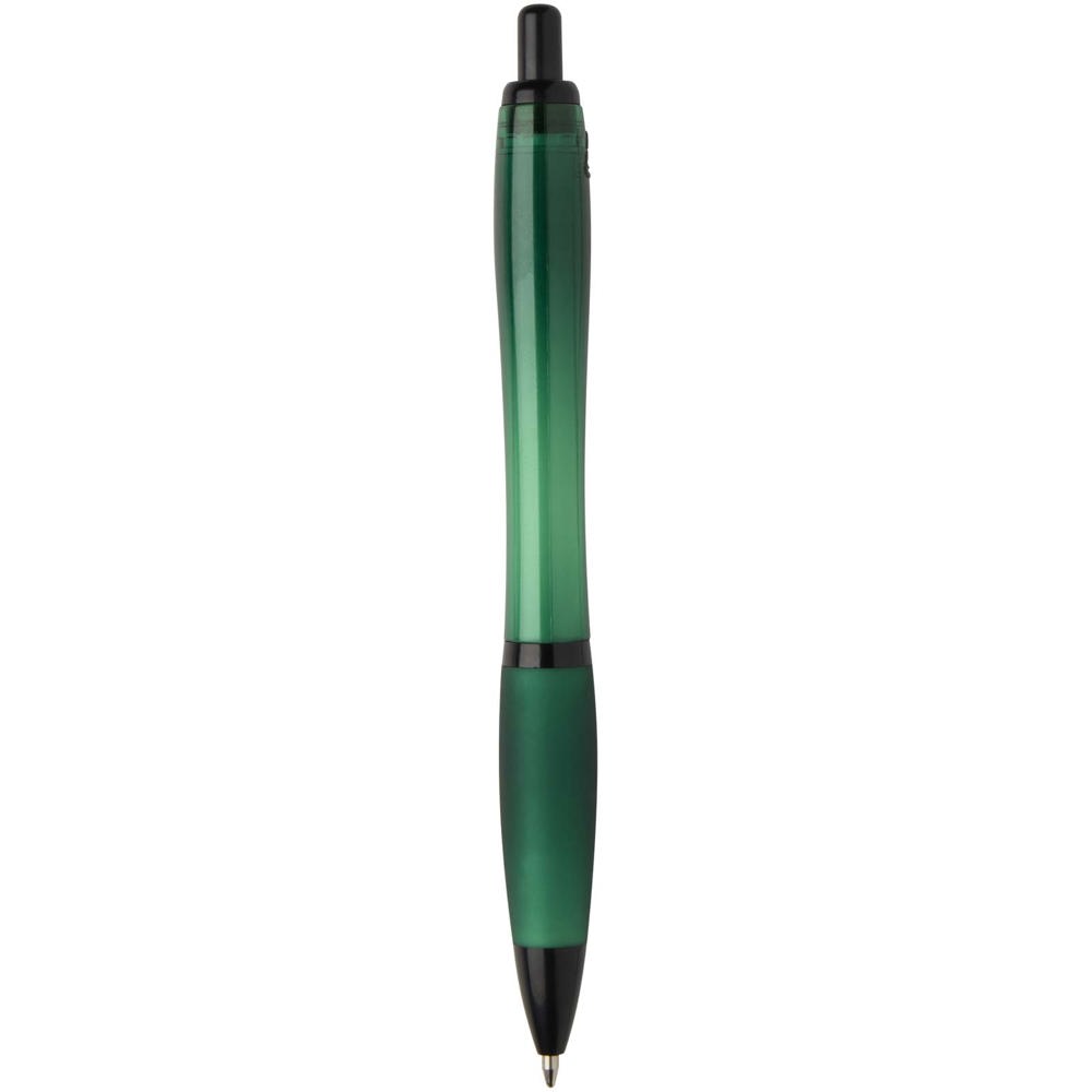 Stylo bille Nash en plastique recyclé avec garnitures noires (encre noire) vert