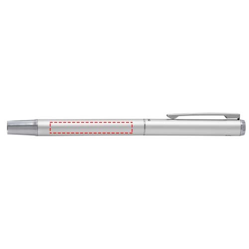 Lucetto Set mit Kugelschreiber und Tintenroller aus recyceltem Aluminium (schwarze Mine) silber