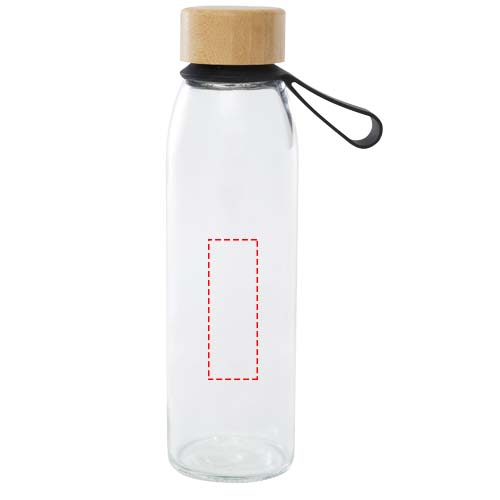 Porto 500 ml Glas-Flasche mit Silikongriff und Bambusdeckel schwarz