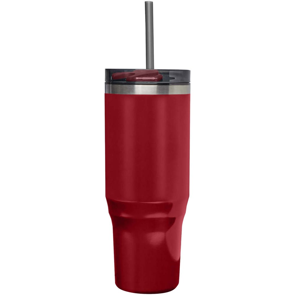 Mug isotherme Melbourne 1200 ml certifié RCS avec paille Rouge