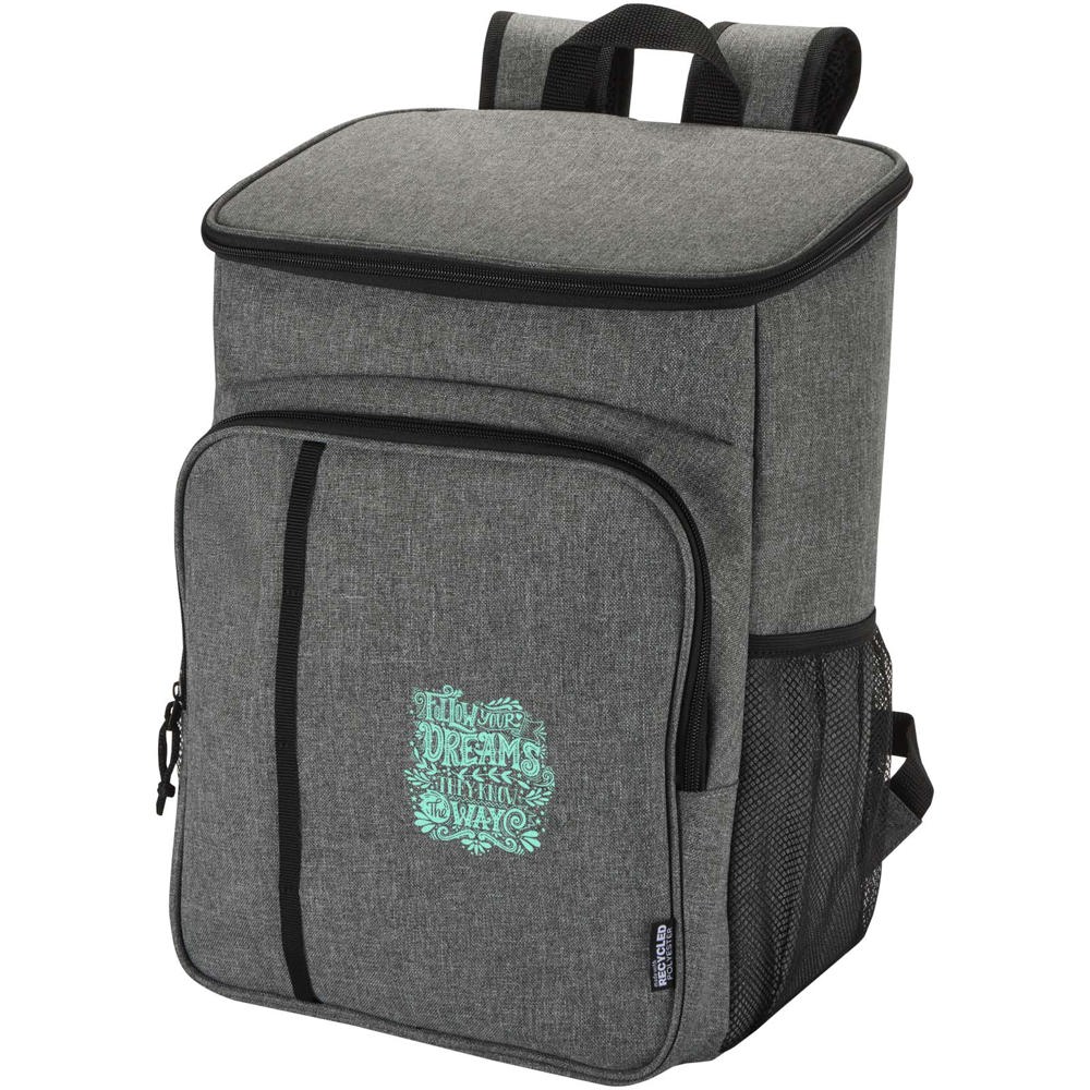 Sac à dos isotherme 20 L Tundra recyclé et certifié GRS pour pique-nique avec ensemble de couverts Gris