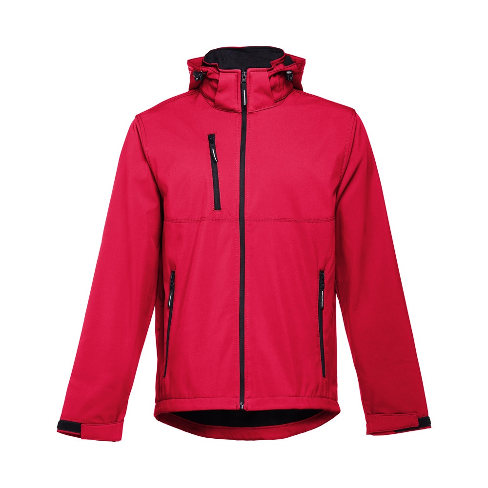 THC ZAGREB Herren-Softshell-Jacke aus Polyester und Elastan rot