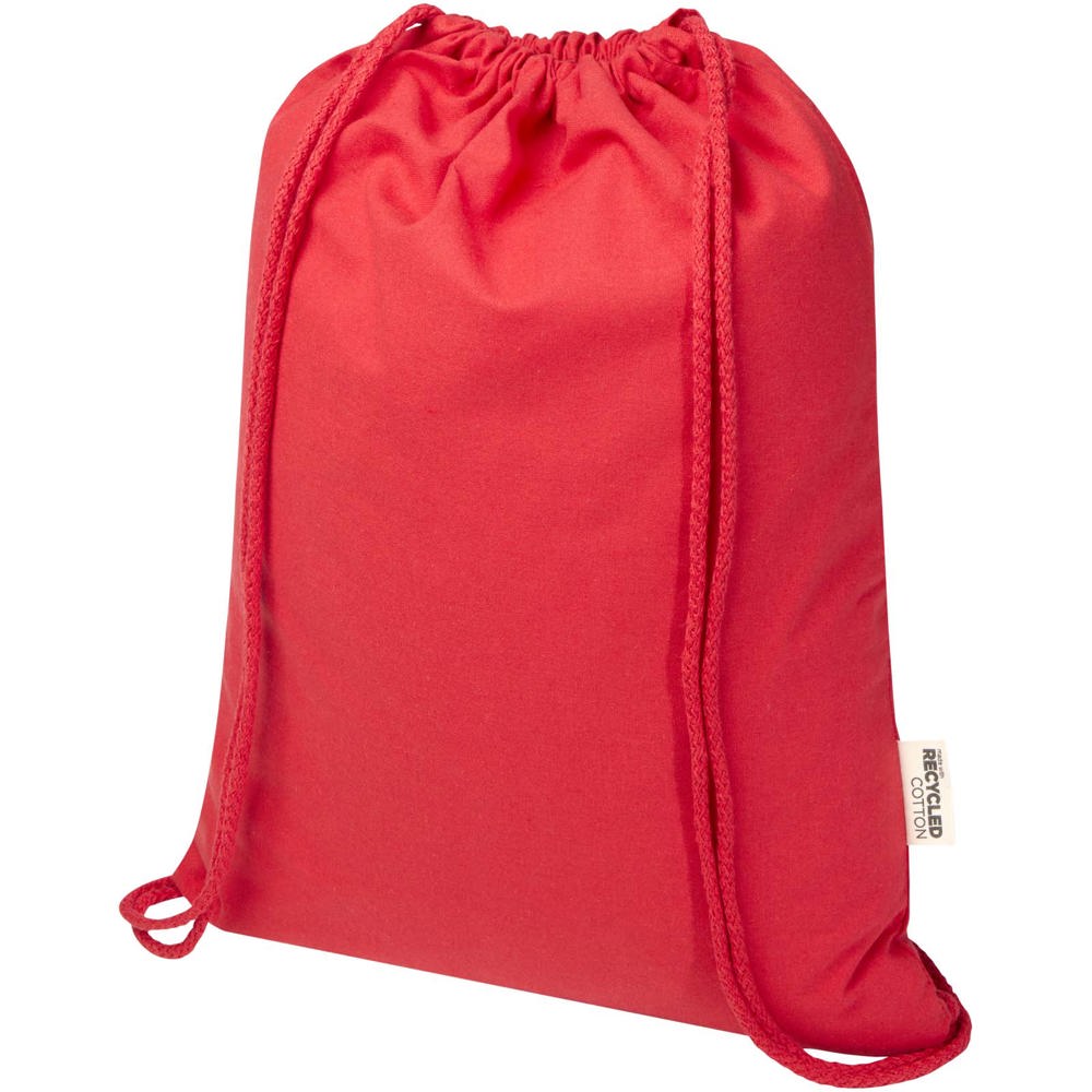 Sac de 5 L avec cordon Oregon Blend en coton recyclé 140 g/m² certifié GRS Rouge