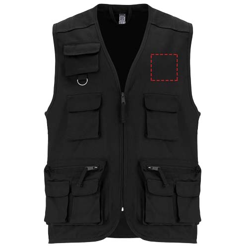 Venera Arbeitsweste mit V-Ausschnitt und mehreren Taschen, 200 g/m2 Schwarz