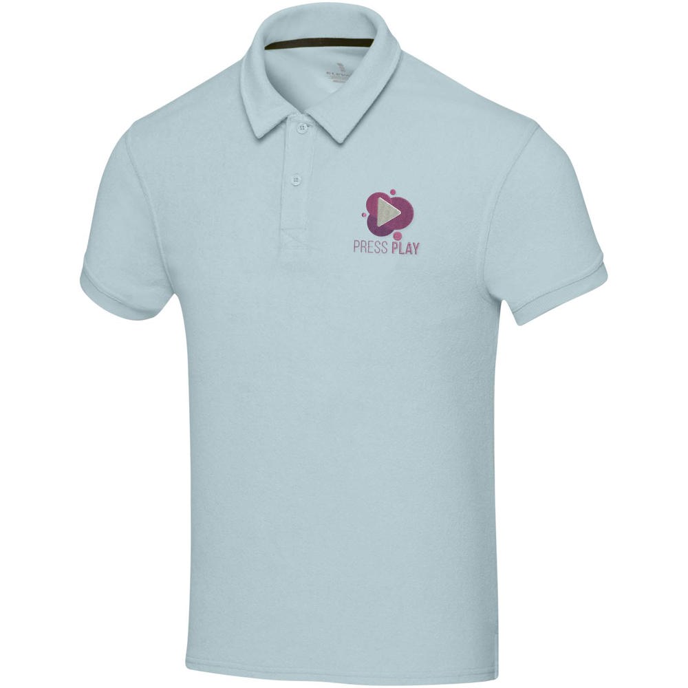 Polo Akoya unisexe en tissu éponge recyclé Cloud Blue