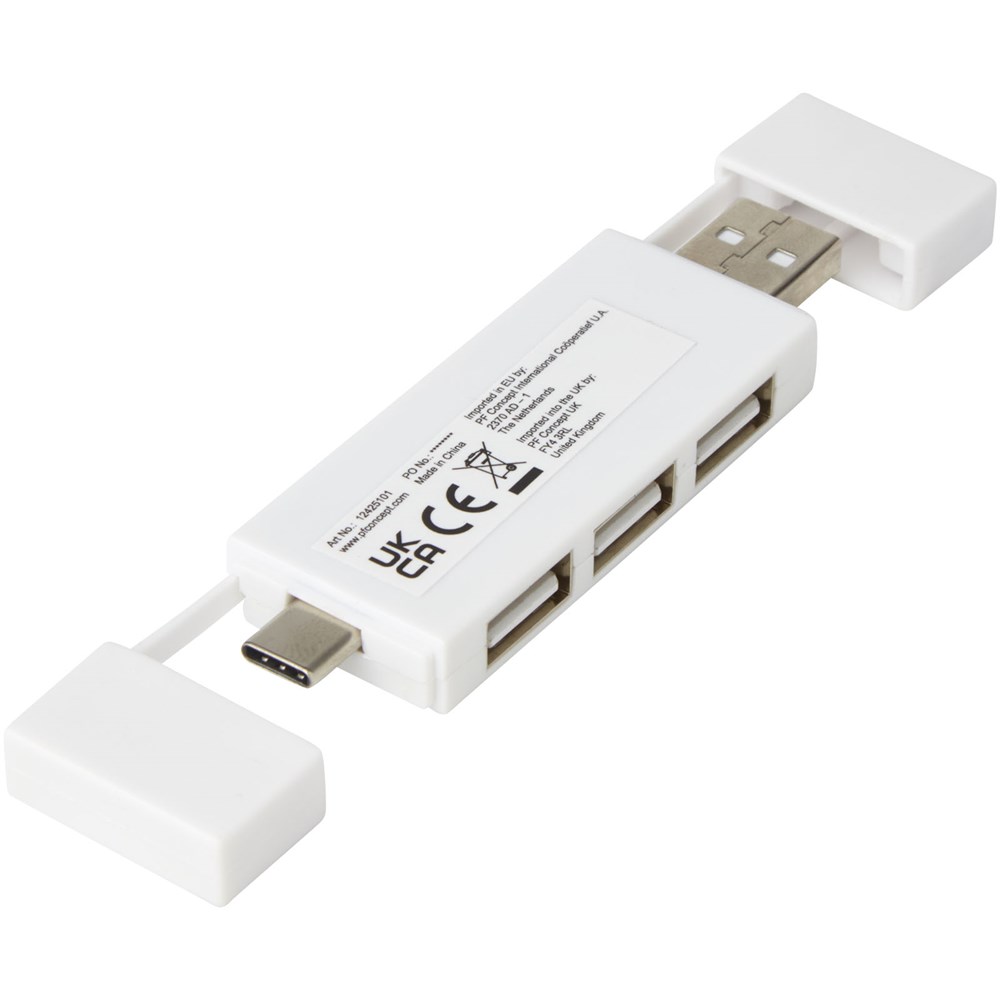 Mulan doppelter USB 2.0-Hub weiss