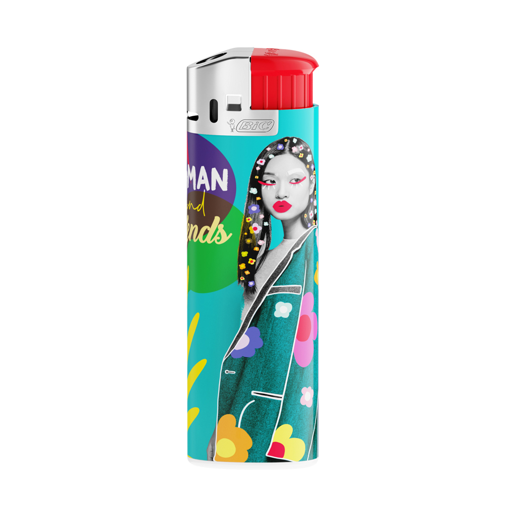 Piezo-Feuerzeug Digitaldruck BIC J38 rot