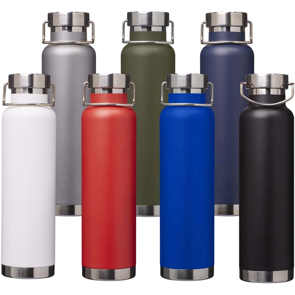 Bouteille avec isolation sous vide Astra de 650 ml en cuivre et acier inoxydable recyclé certifié RCS Vert forêt