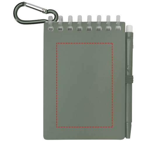 Ensemble carnet souple d’extérieur recyclé et stylo bille (encre noire) Lig Mini Vert bruyère