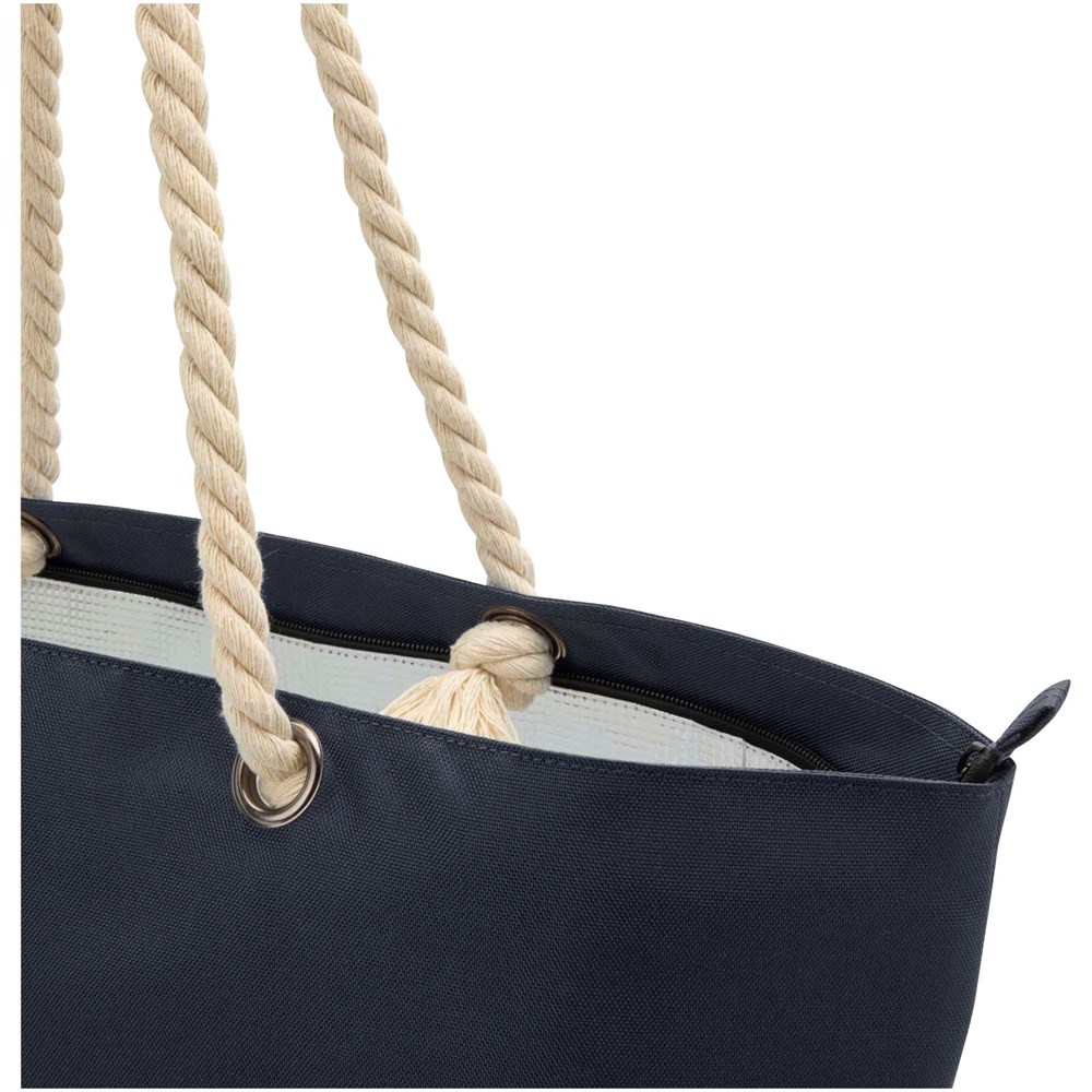 Panama Strandkühltasche mit Kordelgriffen aus recyceltem GRS-Material, 23L navy