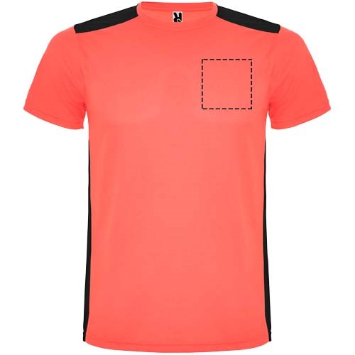 Detroit Sport T-Shirt für Kinder Fluor Coral, schwarz