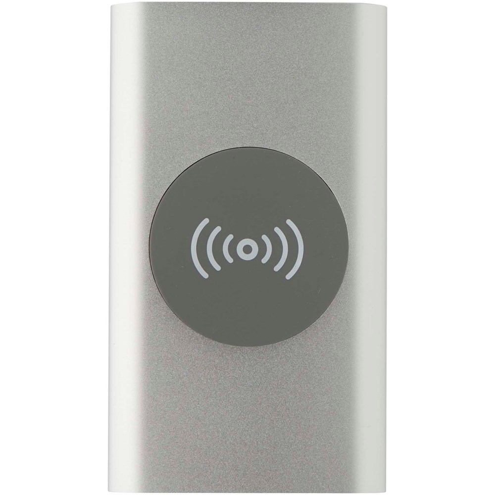 Juice 4000 mAh Typ-C kabellose Powerbank aus recyceltem Aluminium Silber