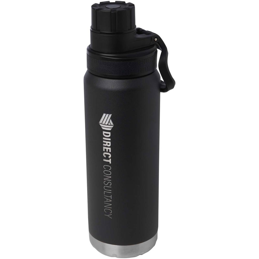 Fortis 700 ml RCS-zertifizierte Kupfer-Vakuum Isolierflasche aus recyceltem Edelstahl (Kohlensäure geeignet) schwarz