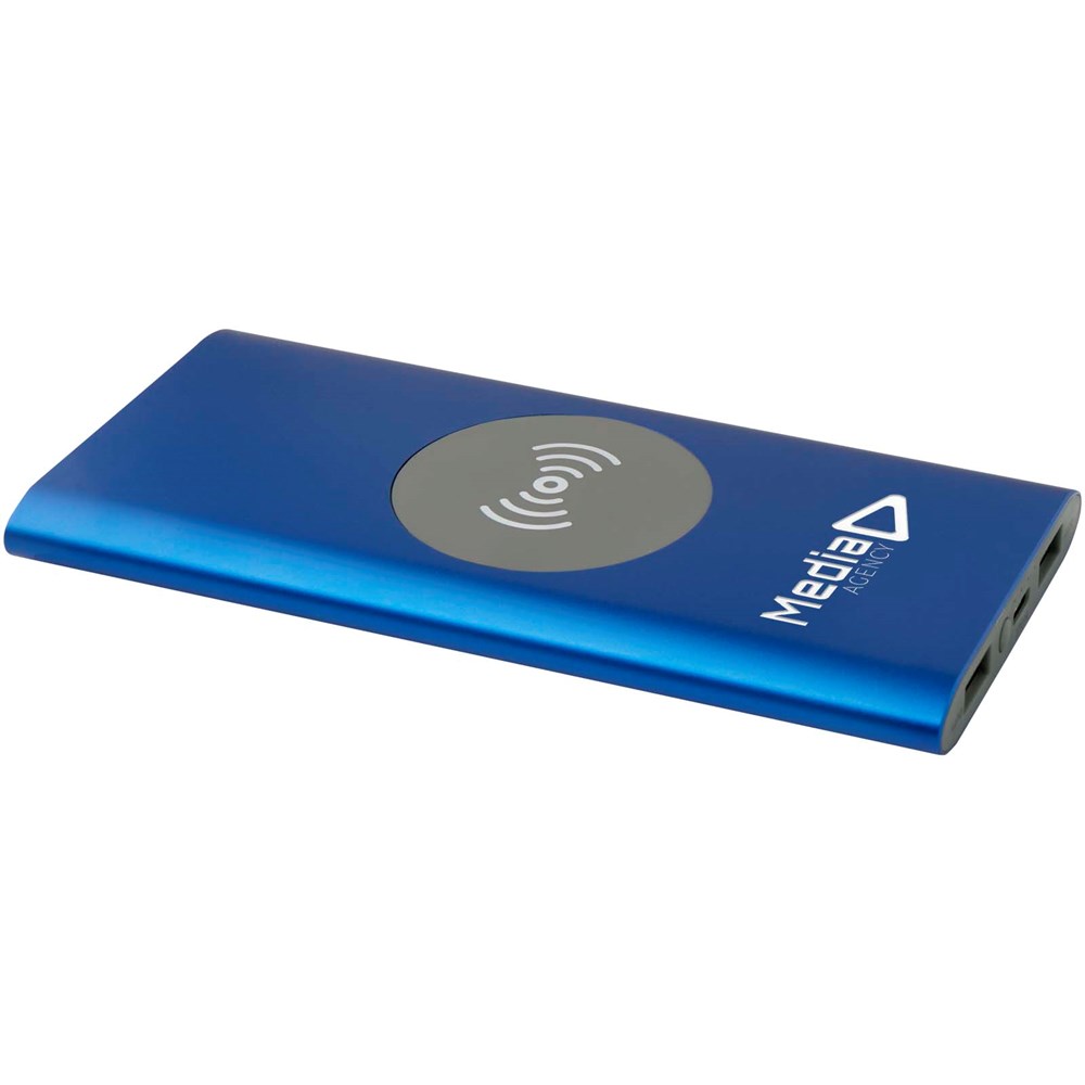 Juice 8000 mAh Typ-C kabellose Powerbank aus recyceltem Aluminium royalblau